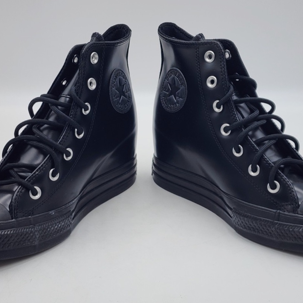 Black Leather Wedge Converse - Picture 4 of 4